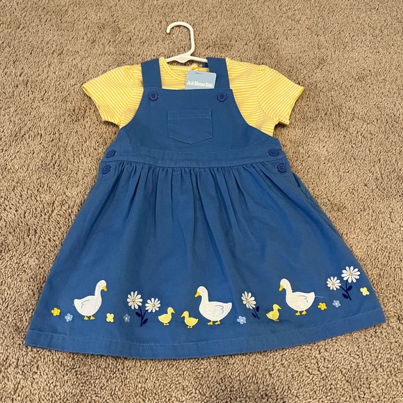 JoJo Maman Bebe Other - Duck Appliqué Pinafore Dress Set